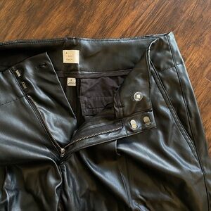 Faux leather straight leg pants